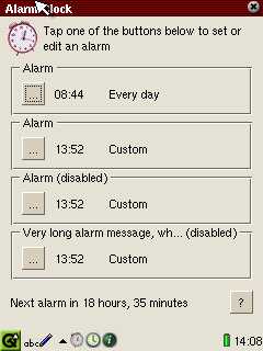 Qtopia Alarm Clock